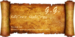 Güncz György névjegykártya
